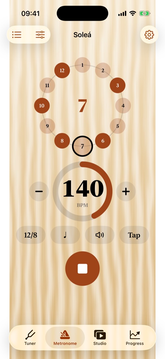 Metronome: soleá compás at 140 BPM