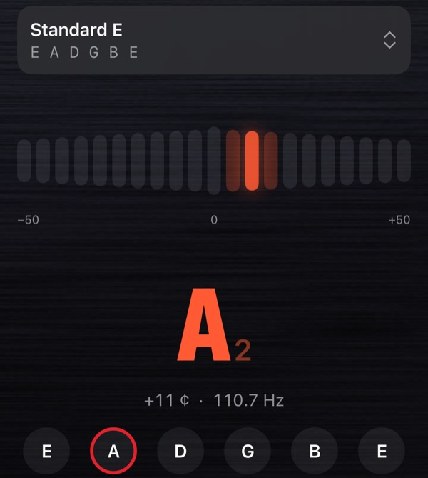 Metal: LED tuner on brushed steel